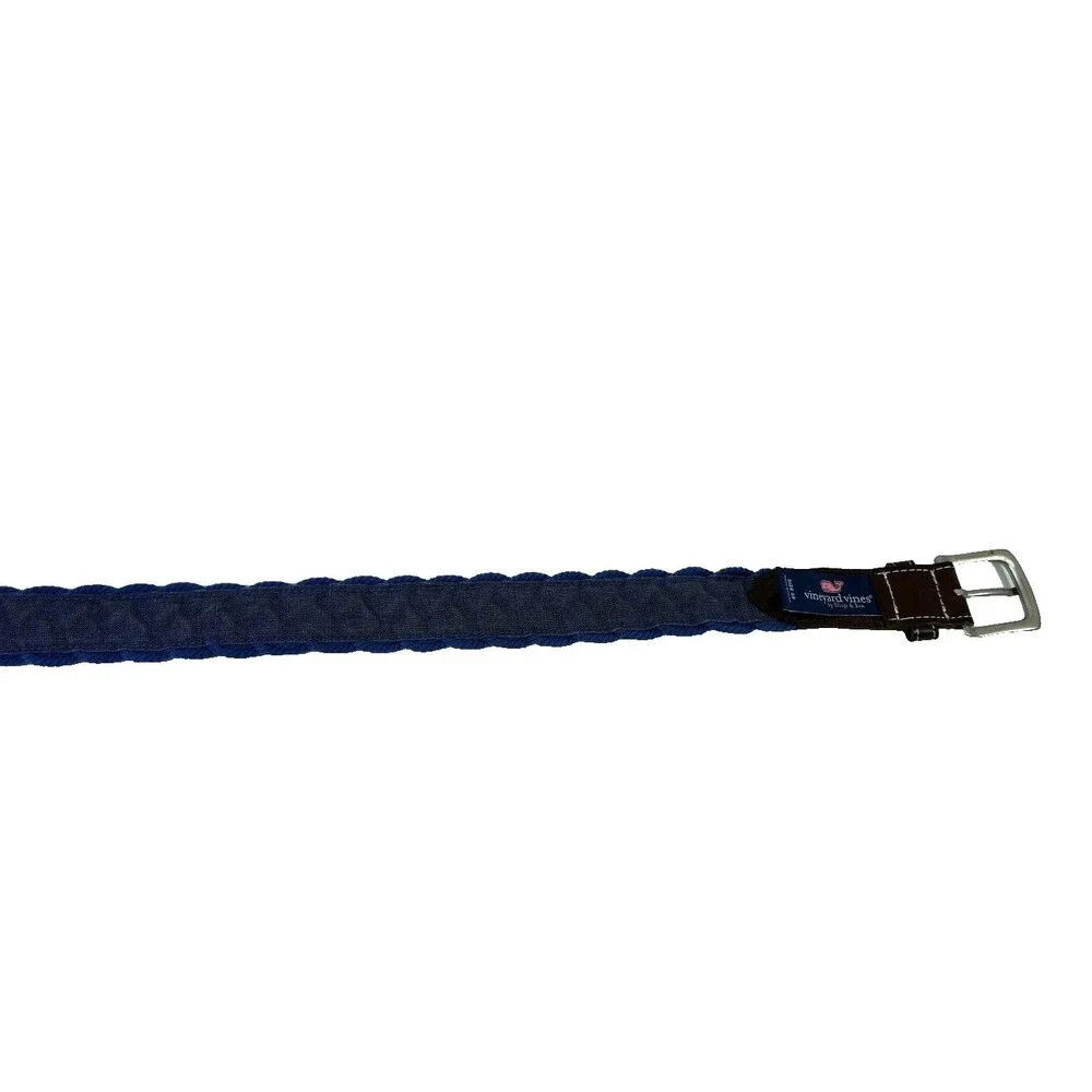 Vines By Shep & Ian Men's Size 30 Blue/ Brown Woven Fabric Golf Belt